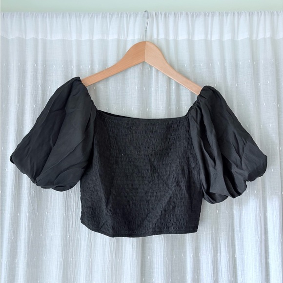 And Now This Tops - Black Smocked top by And Now This
